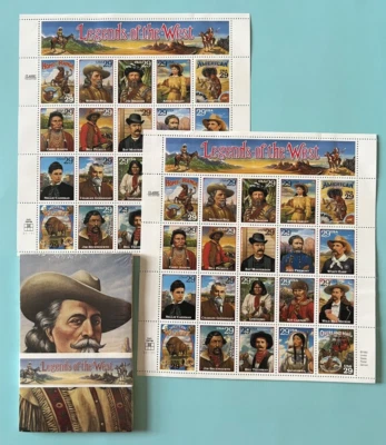 #2869 & B129 LEGENDS OF THE WEST BUNDLE - 2 SHEETS 29¢ 40 Stamps & Postcard Set - Image 1 of 4