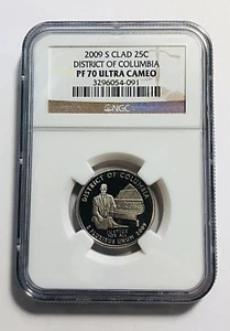 2009 S Clad District Of Columbia Quarter 25C NGC PF70 ULTRA CAMEO Brown Label - Picture 1 of 2