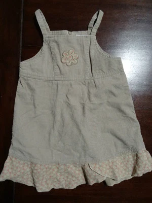 Robe velours côtelé beige avec des fleurs KIABI BABY Taille 3 ans / 94 cm - Photo 1/4