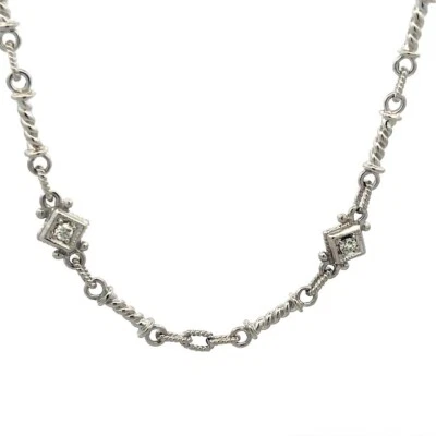 Collar Judith Ripka Oro Diamantes Blanco 18k Eslabones Estilo Surtido Foto 1 de 4