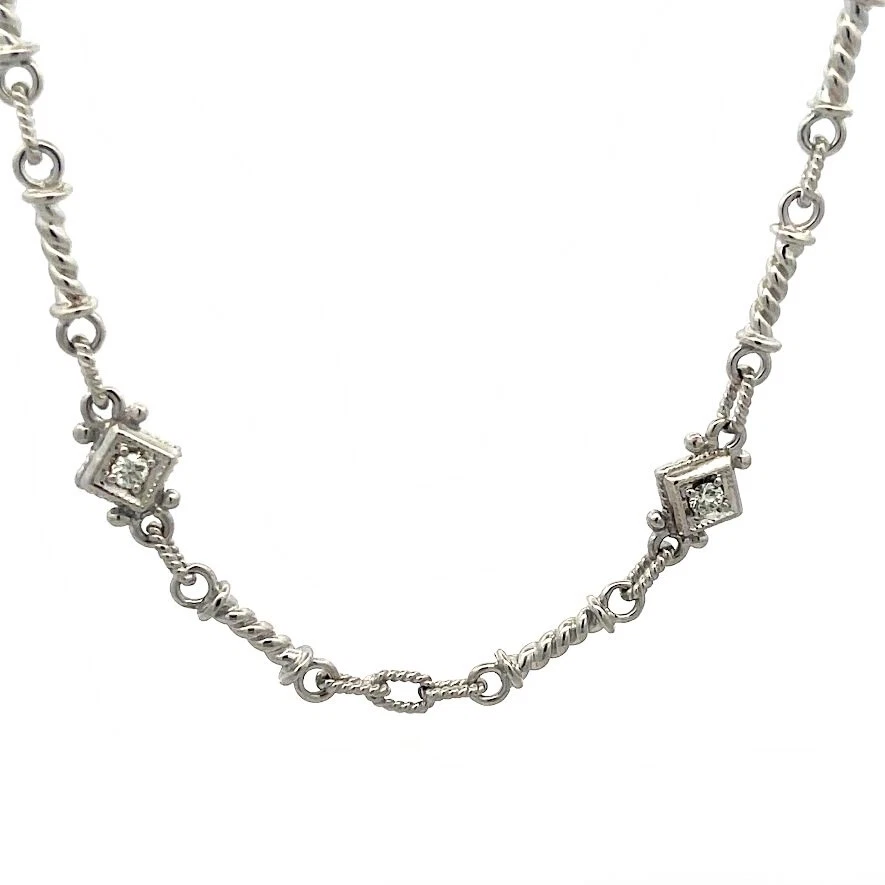 Collar Judith Ripka Oro Diamantes Blanco 18k Eslabones Estilo Surtido Foto 1 de 1