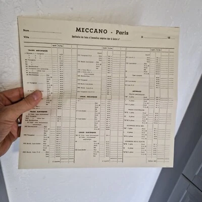 HORNBY avant guerre ,rare  BON DE COMMANDE " spécification  des trains" - Photo 1/4