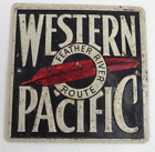 Post Cereal Tin Badge Railroad Mini Sign Western Pacific Rr Feather River Route