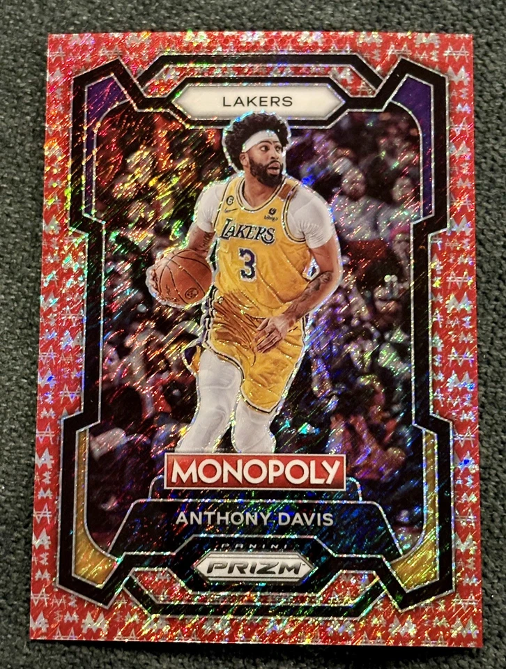 💎2023-24 Prizm Monopoly ANTHONY DAVIS 🚨Red Money Shimmer /100 Lakers SSP - Image 1 of 3
