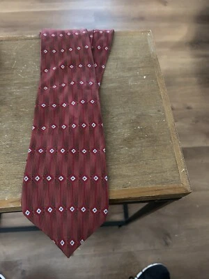 Corbata geométrica de colección Gianfranco Ruffini para hombre 100 % seda italiana roja negra Foto 1 de 4