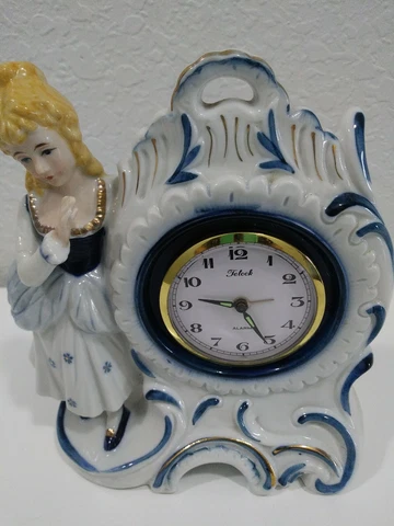 Collectable Victorian Vintage Genuine Porcelain China Alarm Clock Made In Japan Cover