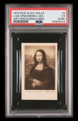 1912 wd & ho wills #5 mona lisa rc; art photogravures PSA 5  (POP 1, 0^) - Image 1 of 3