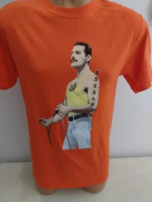 Camiseta Freddie Mercury Queen Camiseta Talla Pequeña Vocalista Naranja Mercancía Oficial Foto 1 de 4