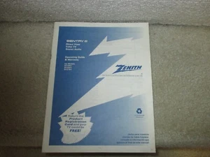 Vintage Zenith Sentry 2 Operating Guide 1996 - Picture 1 of 5