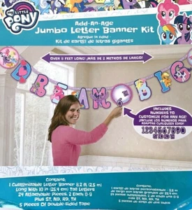 My Little Pony Add An Age Jumbo Letter Birthday Banner Kit - Picture 1 of 3