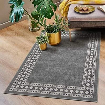Antep Rugs Alfombras Modern Bordered 2x4 Non-Skid (Non-Slip) Low Profile Pile - Image 1 of 4