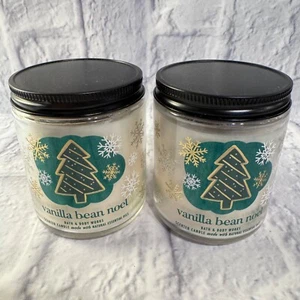 2 BATH & BODY WORKS SCENTED CANDLE VANILLA BEAN NOEL 1 WICK MASSON JAR 7 OZ NEW - Picture 1 of 5
