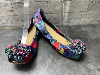 Gianni Bini Ballet Flats Women 5.5 M Shoes Red Green Blue Satin SlipOn Bow Flats - Imagem 1 de 4