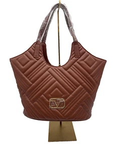 19.69 V Italia by Versace Schultertasche Tragetasche Tasche Braun Groß Damen Neu - Bild 1 von 8
