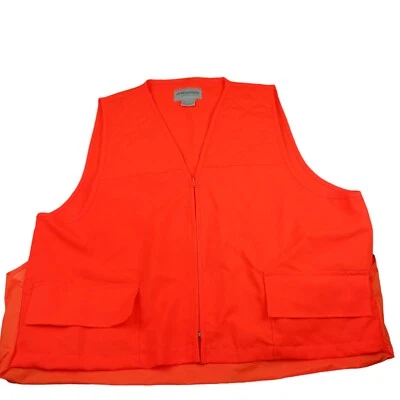 WHITEWATER Outdoor Orange Safety Hunting Zip Up Vest L/XL Polyester 2 Pockets - Image 1 of 4