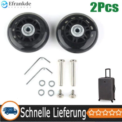 2x Kofferrollen Ersatzrollen Gummi Rollen Räder Mute Gepäck Koffer Ersatz Wheels - Bild 1 von 4