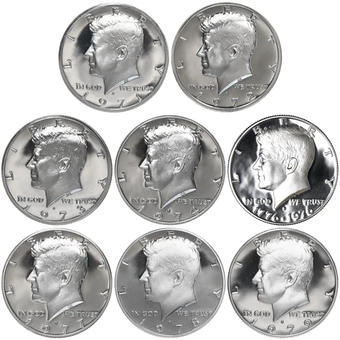 1971-1979 S Kennedy Half Dollar Gem Proof Run 8 Coin Set CN-Clad US Coins Lot Cover