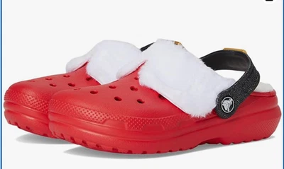Crocs Niño Pequeño Clásico Forrado Papá Noel NUEVO NUEVO CON ETIQUETAS Rojo Blanco Foto 1 de 4
