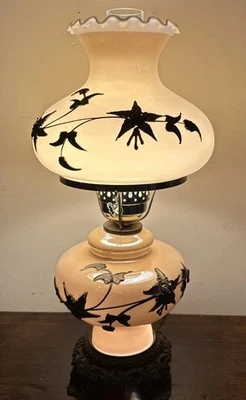 Falkenstein Lamp Hurricane GWTW Gothic Bronze 3 Way Floral 22” Vintage - Image 1 of 4