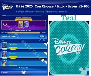 DIGITAL Topps Disney Collect 2025 BASE SERIES 2 Tier 7 TEAL - You Pick/Choose - Picture 1 of 1
