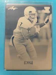 D’Andre Swift – 2020 Leaf Draft Football #10 Cyan printing plate (Bears) 1/1 - Picture 1 of 2