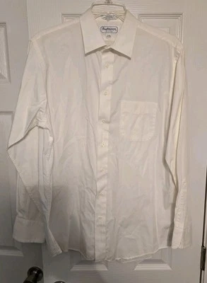 Mens Burberry London White Button Down Long Sleeve Collared Shirt 17-35 USA Made - Image 1 of 4