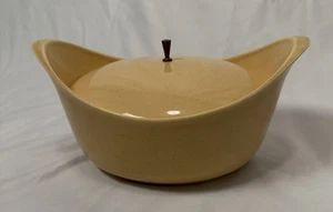 Vintage MCM Gold Keramik 10 Zoll. Servierschale mit Deckel = Top Zustand - Bild 1 von 10