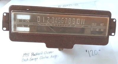 Vintage/Original 1941(?) Conjunto de racimo de medidor de tablero Packard Clipper Foto 1 de 4