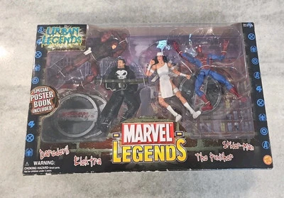 ToyBiz Marvel Legends Urban Legends Set O 4 Punisher SpiderMan Daredevil Elektra Foto 1 de 4