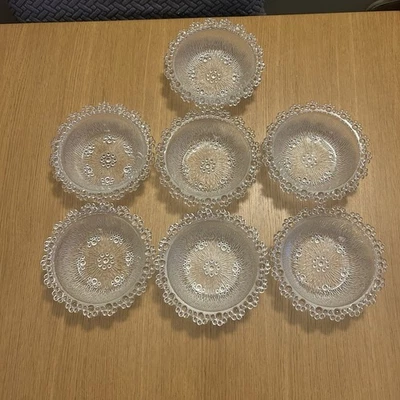 Masserini Barocco Ciotole Vetro Italiano Bubble Bead Design Set di 7 14,5x4 cm Ottime Condizioni - Immagine 1 di 4