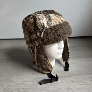 Realtree Edge Trapper Hat Cap Adult One Size OSFM Camouflage Lined Chin Strap - Picture 1 of 9