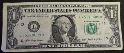 2021 San Francisco $1 Bill Fancy Ladder 4,5,6,7,8,9,0,1 All Unique Numbers Note  - Image 1 of 2