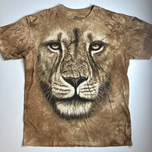 Camiseta The Mountain Lion Para Hombre L Marrón Tie Dye Gráfico Big Cat Lion Y2K Grunge - Imagen 1 de 6