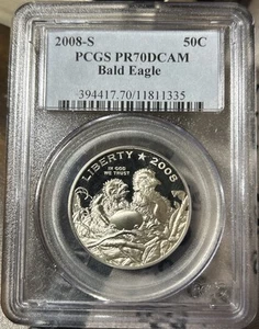 2008-S 50C Proof Bald Eagle Commemorative ~ PCGS PR70DCAM - Picture 1 of 2