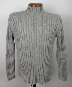 Suéter Vintage Cuello Simulado Para Hombres Pequeño Acanalado Algodón Gris Jaspeado Años 90 Y2K Patinador - Imagen 1 de 13