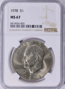 1978 Eisenhower Silver Dollar $ Ike MS67 NGC - Population 1 Of 36 - Picture 1 of 4