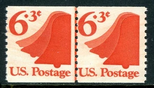 Par de líneas de bobina MNH Q674 1974 Bells 6,3¢ Sc #1518 - Imagen 1 de 6