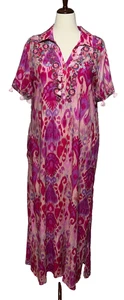 Soft Surrounding Dress XL Maxi Pink Palace Embroidered Tasseled Beachy Boho - Picture 1 of 9