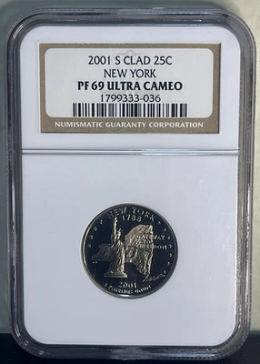 2001-S New York Statehood Quarter NGC PF69 UCAM - Image 1 of 2