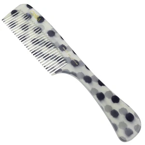 Polka Dot Wide Tooth Detangling Comb with Handle - Picture 1 of 3