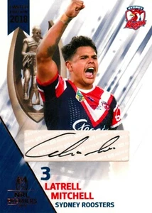 Signed 2018 SYDNEY ROOSTERS NRL Premiers Card LATRELL MITCHELL - #33/50 - Picture 1 of 2