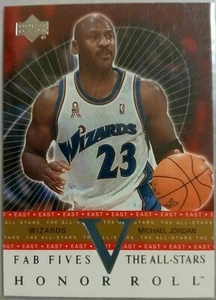 2002 Upper Deck Honor Roll Fab Fives All Star Michael Jordan. - Picture 1 of 2