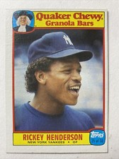  1986 TOPPS QUAKER CHEWY RICKEY HENDERSON #25    HOF
