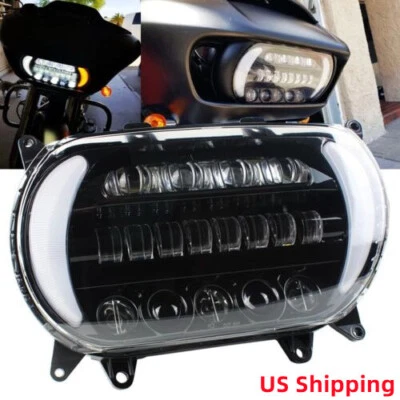 Faro doble LED con intermitente DRL para Harley Road Glide 2015-2022 Foto 1 de 4