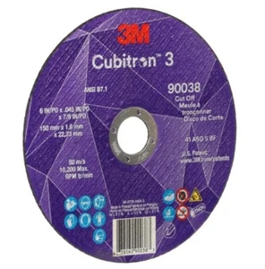 3M 90038 Cubitron 3, 6"" x 0,045"" x 7,8"" Trennrad 60+, T1, 50/Pack, kostenloser Versand - Bild 1 von 1