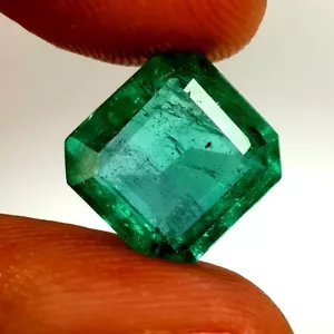 4,32ct Natürlicher Smaragd 10mm Größe Schöner Achteckschliff Unbeheizt Unbehandelt Edelstein - Bild 1 von 5