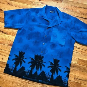 VTG Y2k Era Sideout Shirt Short Sleeve Button Up Hawaiian Tropical Print Size L - Picture 1 of 8