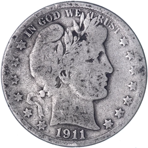 1911 S Barber Half Dollar 90% Silver Good GD See Pics N665 Cover