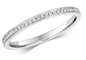 Diamond Eternity Ring 9ct White Gold 375 Hallmark Sizes J - Q British Made - Picture 1 of 3