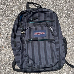 JanSport TDN7 großer Studentenrucksack Einheitsgröße blau mit Streifen Top Zustand - Bild 1 von 5